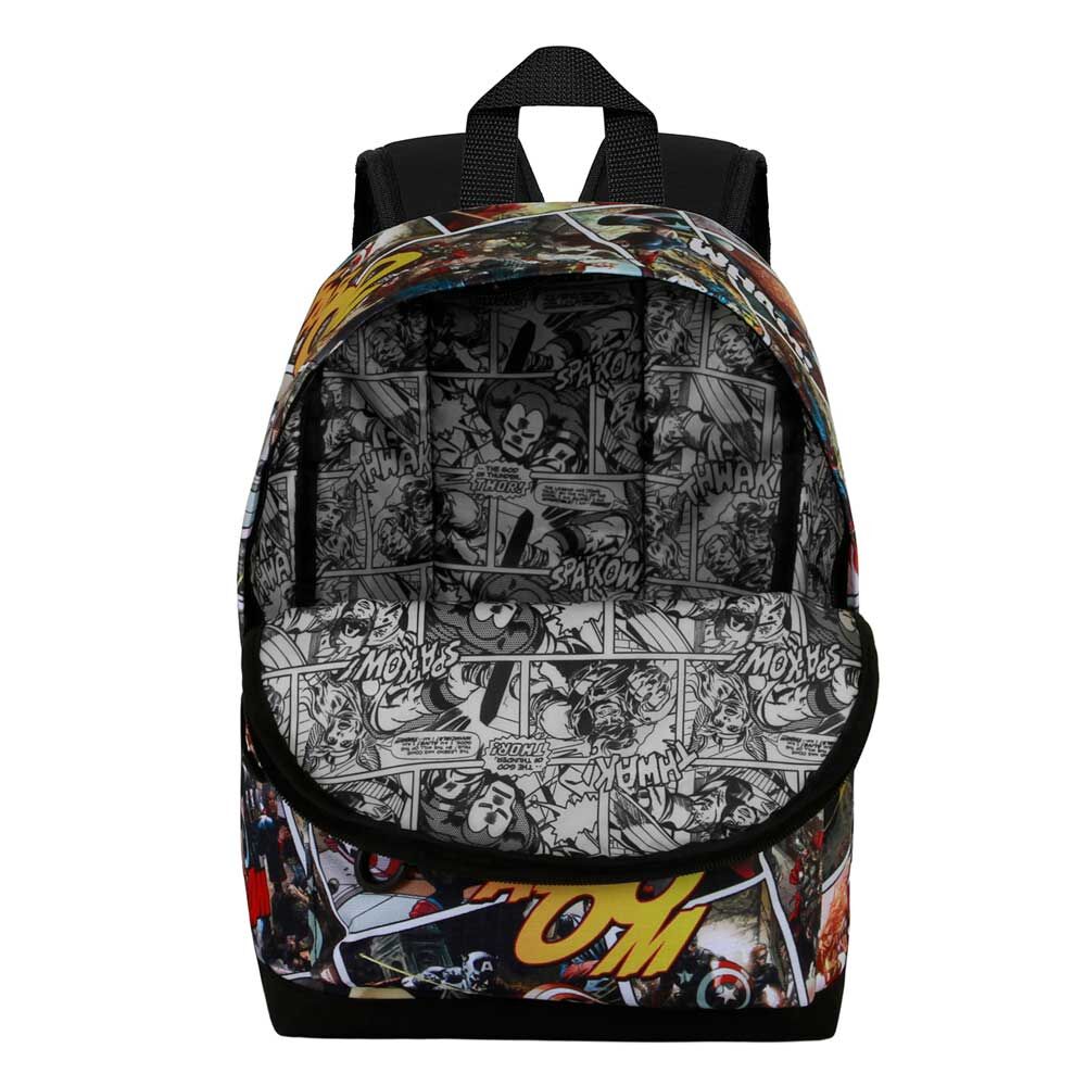 Détail des bretelles rembourrées et ajustables du sac à dos Captain America pour un confort optimal