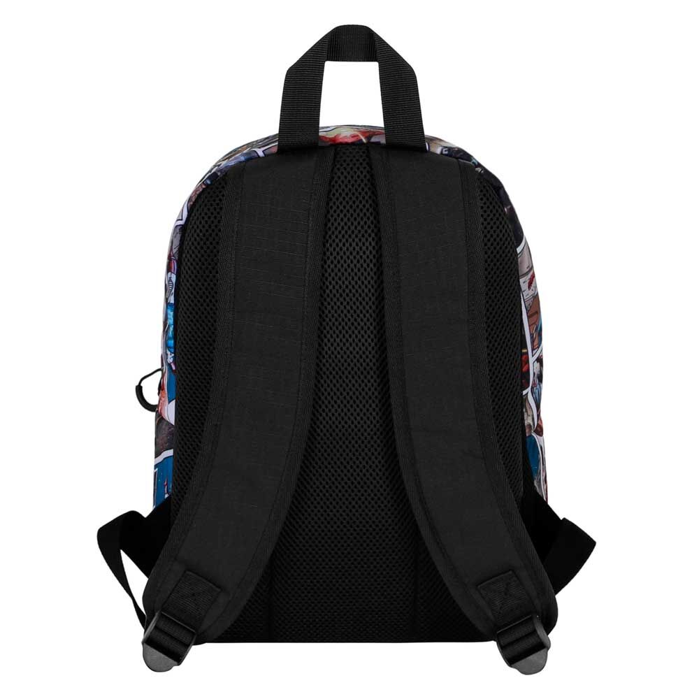Poche avant du sac à dos Marvel Captain America avec fermeture éclair visible et design Ripstop