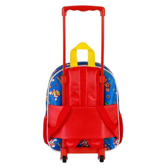 Roues doubles robustes du trolley Paw Patrol assurant une bonne stabilité et maniabilité