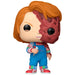 Emballage collector de la figurine Funko POP Chucky, boîte transparente montrant le personnage en vinyle