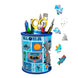 Porte-crayons 3D puzzle Stitch Disney assemblé, montrant le personnage en détail et ses couleurs vives