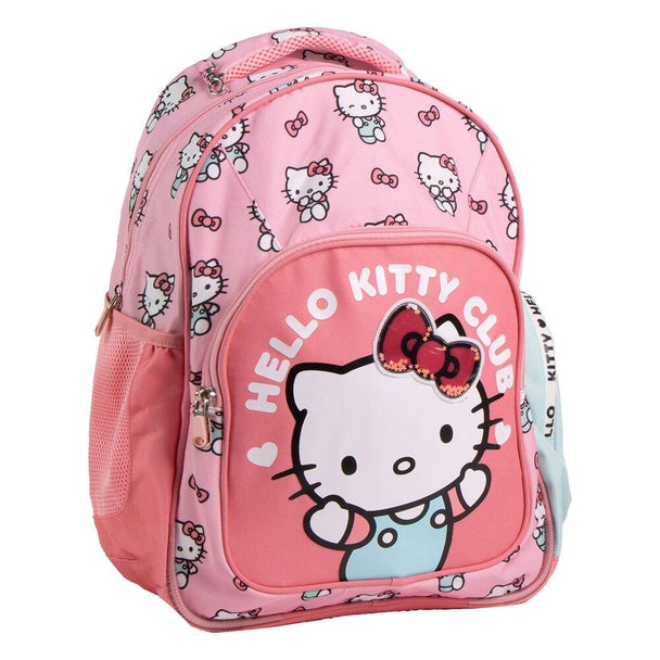 Vue latérale du sac à dos Hello Kitty CERDÁ montrant les bretelles réglables et la taille 42 cm