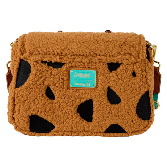 Détail du sac Loungefly Scooby-Doo montrant la texture et la fermeture zippée de qualité