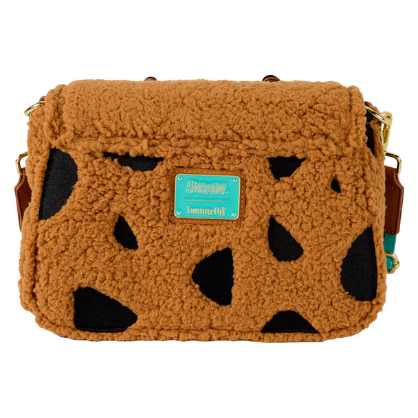 Détail du sac Loungefly Scooby-Doo montrant la texture et la fermeture zippée de qualité