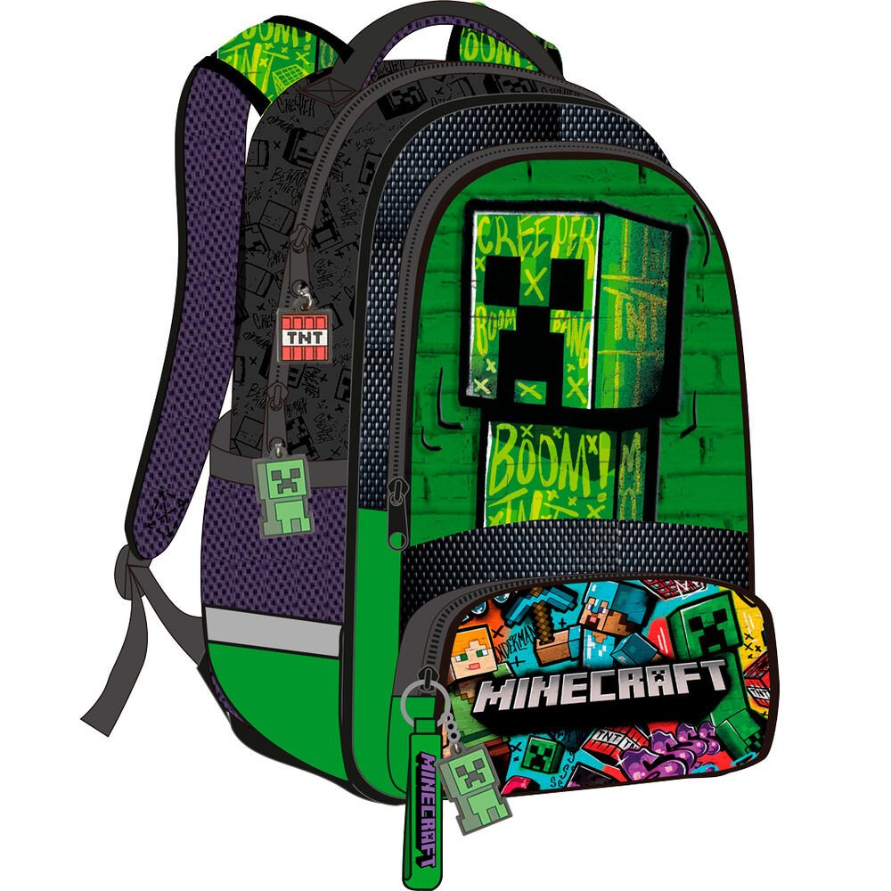 Vue de profil du sac à dos Minecraft montrant les bretelles rembourrées confortables