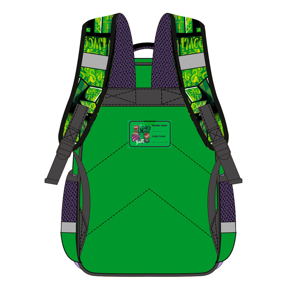 Intérieur spacieux du sac à dos Minecraft 42 cm avec plusieurs compartiments pratiques
