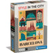 Image du puzzle complet Style in the City Barcelona de CLEMENTONI, mesurant 70x50 cm avec une illustration vibrante de la ville