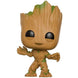 Vue de face de la figurine Funko POP Groot avec détails soignés et couleurs vives sur fond blanc