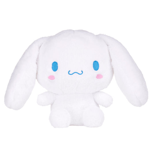 Peluche Sanrio Cinnamoroll de 25 cm, toute douce et moelleuse, parfaite pour câlins et décoration kawaii.