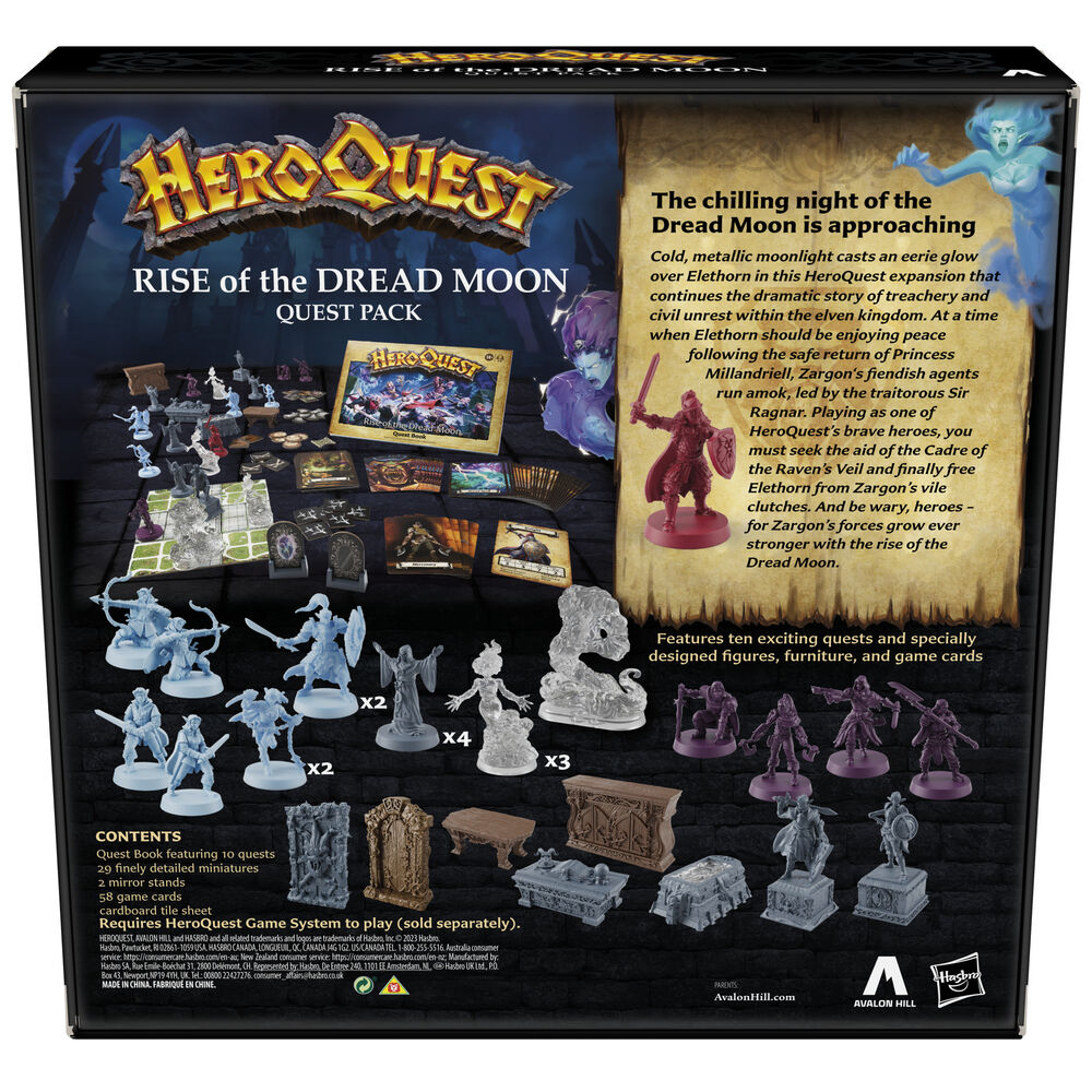 Carte de jeu et accessoires pour l'extension Heroquest Rise of the Dread Moon