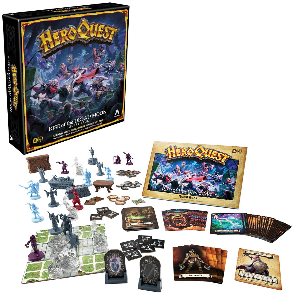Figurines de héros et monstres incluses dans l'extension Heroquest Rise of the Dread Moon