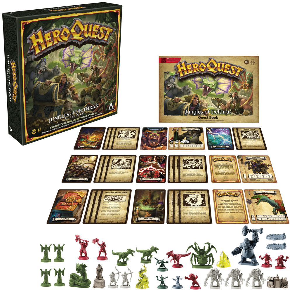 Plateau de jeu détaillé de l'extension Jungles of Delthark avec zones de jungle et chemins