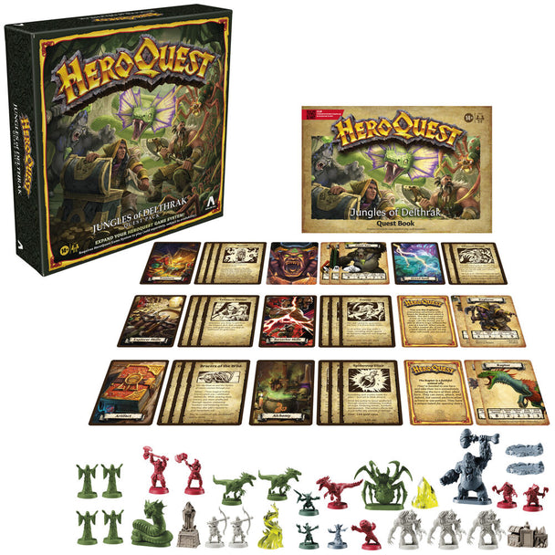 Plateau de jeu détaillé de l'extension Jungles of Delthark avec zones de jungle et chemins