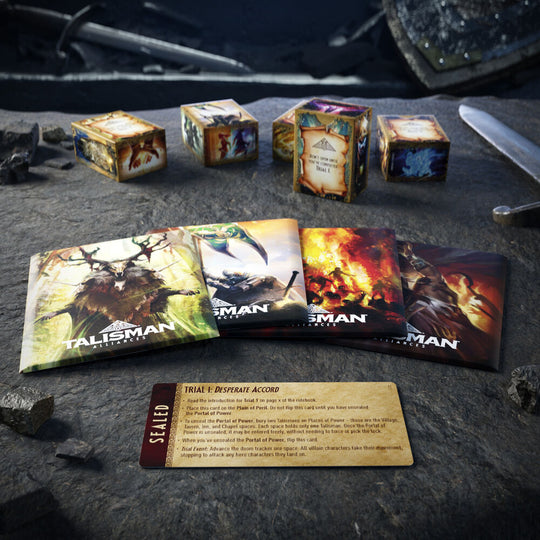Cartes de personnages et d'alliances de l'extension Fate Beckons pour Talisman