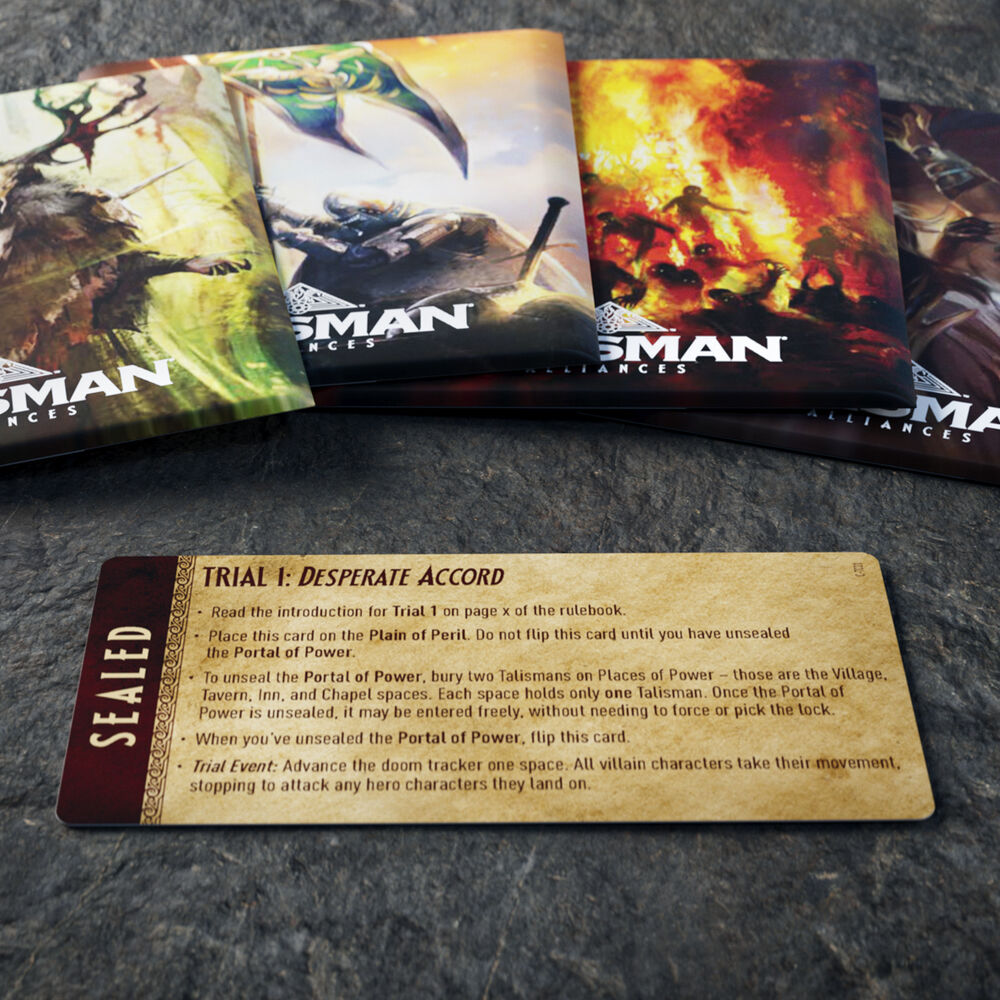 Joueurs en train de jouer à Talisman avec l'extension Fate Beckons en groupe