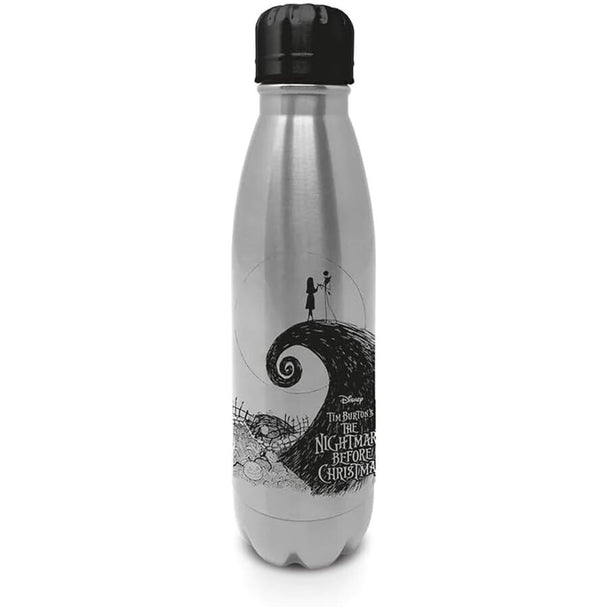 Bouteille en acier inoxydable 540ml avec design Disney Nightmare Before Christmas, idéale pour boissons chaudes ou froides.