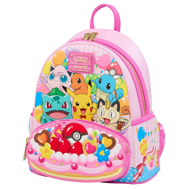 Détail des fermetures éclair robustes et des finitions soignées du sac à dos Loungefly Pokémon