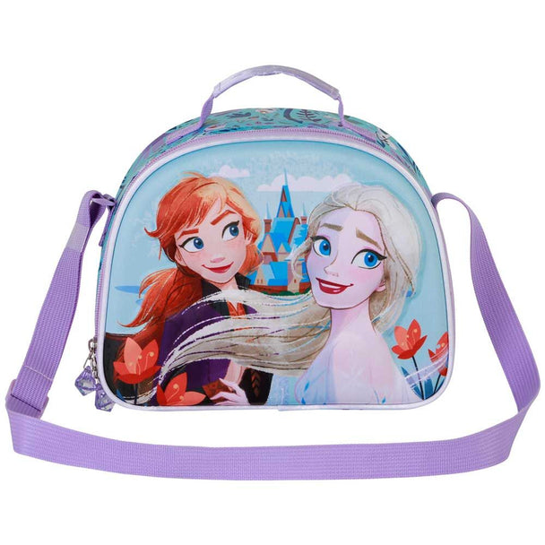 Sac à déjeuner Disney Frozen 2 avec design embossé en relief sur fond bleu clair