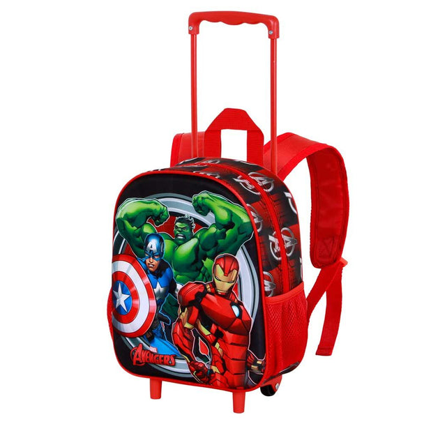 Vue avant du trolley Marvel Avengers 3D avec relief coloré et design enfantin