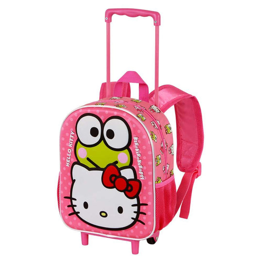 Trolley Hello Kitty 3D de face montrant le design en relief et les couleurs vives