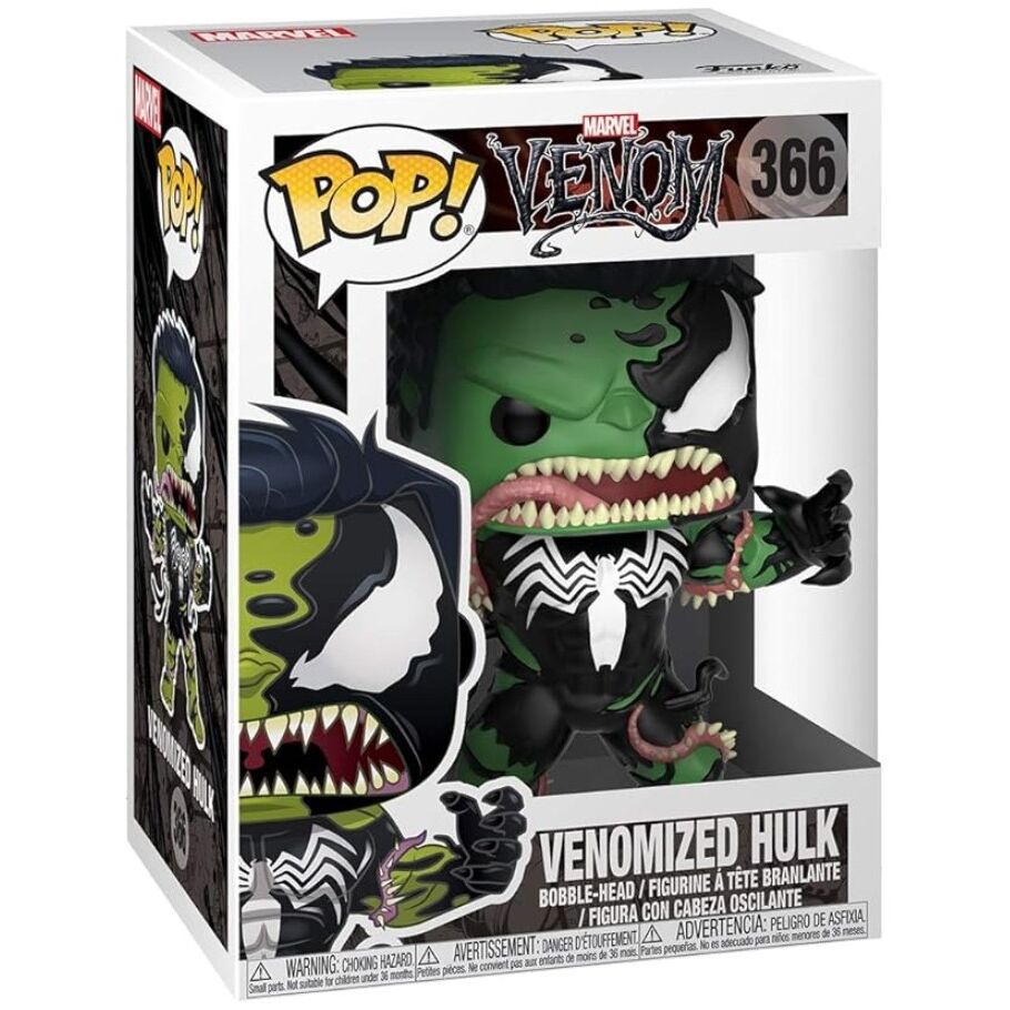 Boîte collector Funko POP Marvel avec la figurine Venomized Hulk visible à travers le plastique