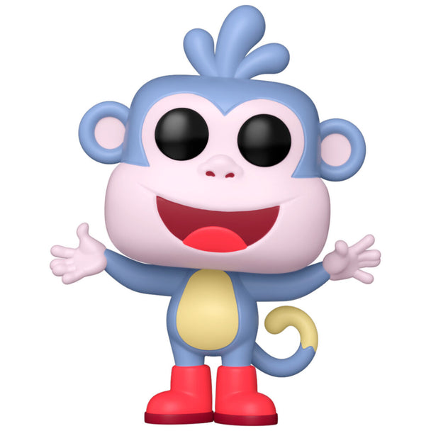 Vue de face de la figurine Funko POP Dora Boots avec détails colorés et emballage original