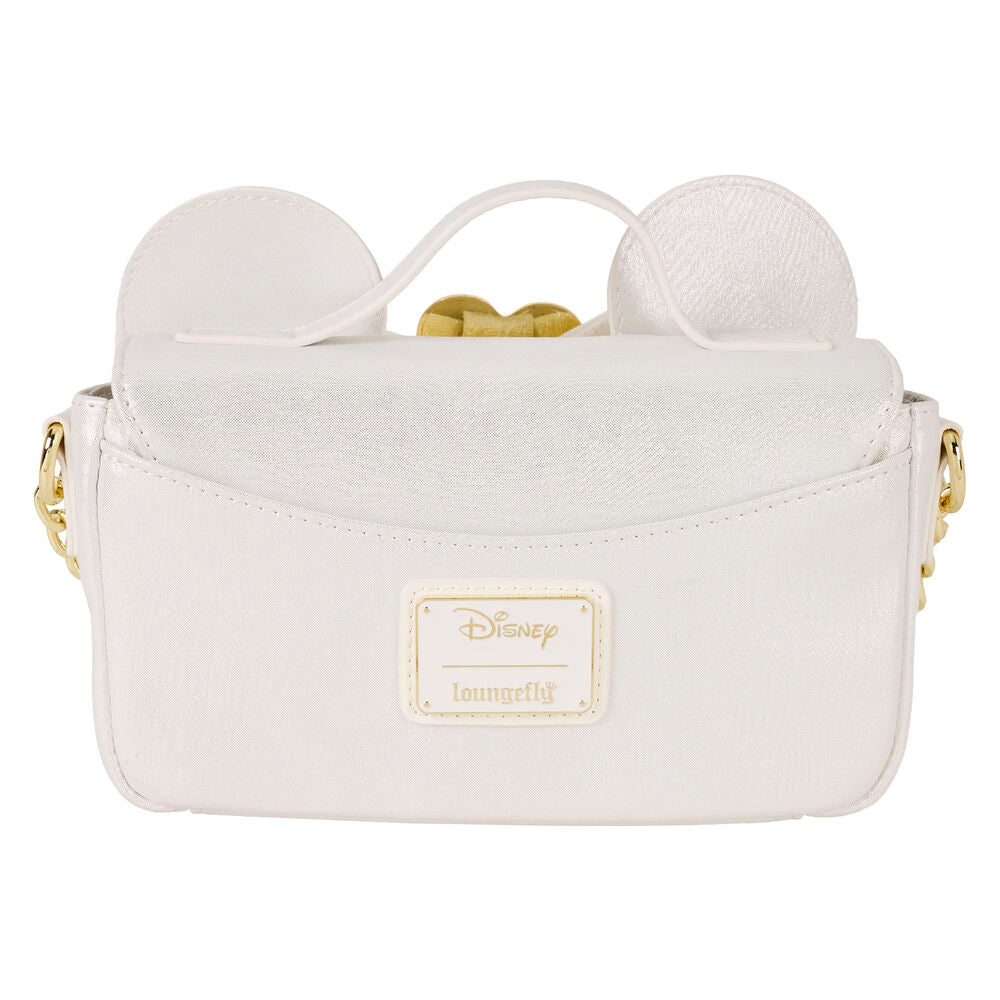 Détail du sac Loungefly Disney Minnie Wedding montrant les finitions et la qualité des matériaux