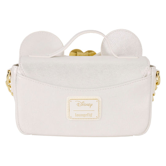 Détail du sac Loungefly Disney Minnie Wedding montrant les finitions et la qualité des matériaux