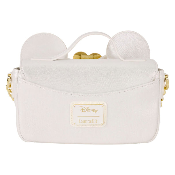 Détail du sac Loungefly Disney Minnie Wedding montrant les finitions et la qualité des matériaux