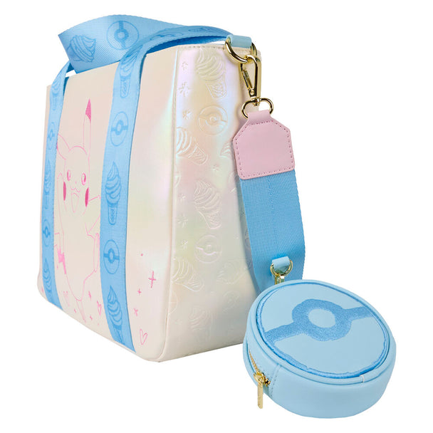 Détail du porte-monnaie assorti au sac Pikachu Loungefly avec fermeture éclair visible
