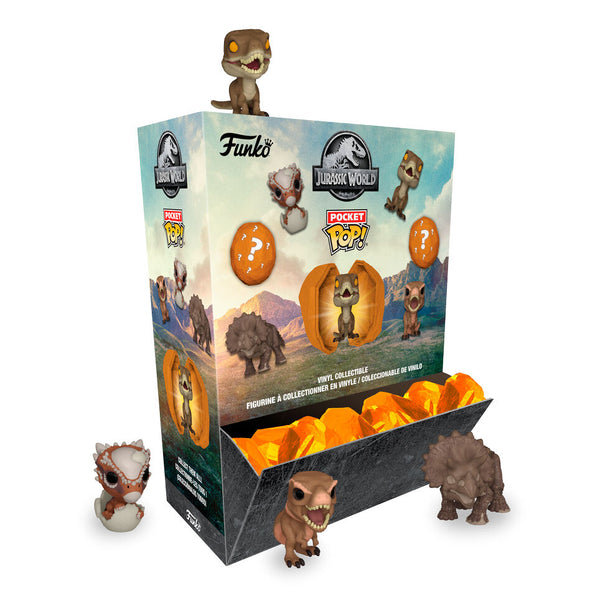 Figurine Pocket POP Amber Jurassic Park de Funko vue de face, taille compacte 3,8 cm