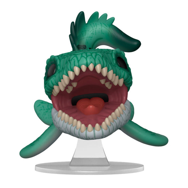 Packaging de la figurine Funko POP Mosasaurus Jurassic World 5 montrant la boîte collector avec illustration du dinosaure