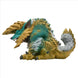 Gros plan sur la tête de la figurine Zinogre montrant ses cornes et expressions féroces