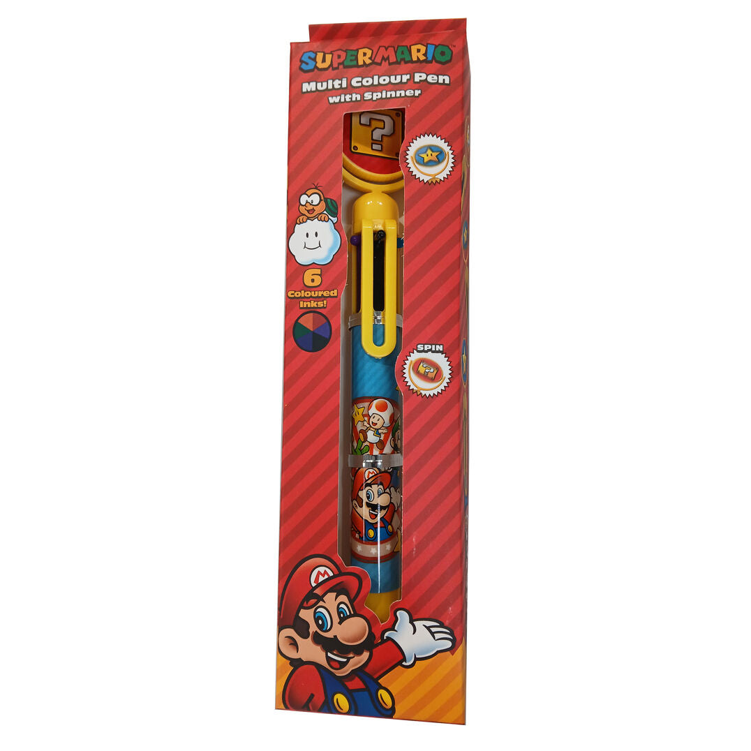 Stylo multicolore Super Mario Bros Nintendo de la marque PYRAMID avec design coloré et motifs Mario.