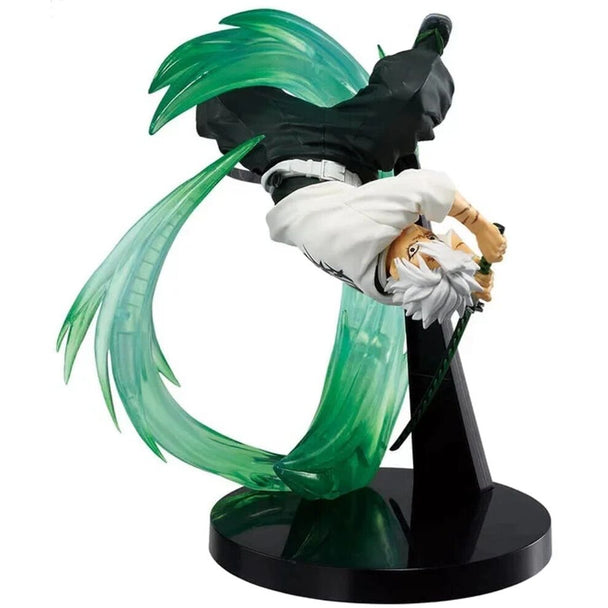 Vue rapprochée de la figurine BANPRESTO Sanemi Shinazugawa montrant les finitions et textures soignées