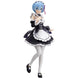 Zoom sur les détails du visage et costume de la figurine Rem BANPRESTO