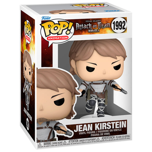 Vue rapprochée de la figurine Funko POP Jean Kirstein avec détails précis et couleurs fidèles au personnage