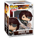 Vue rapprochée de la figurine Funko POP Hange Zoe Attack on Titan, mettant en valeur les détails et la finition de la figurine en vinyle.