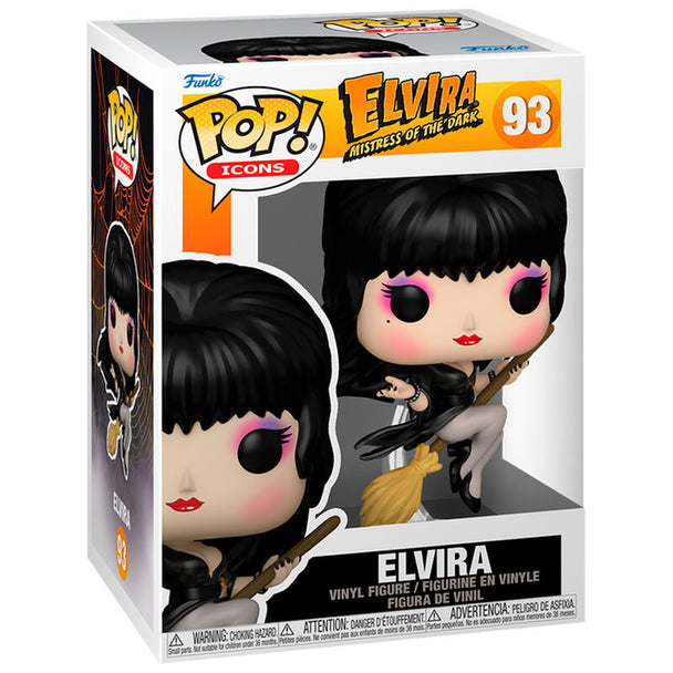 Détail de la figurine Funko POP Elvira Mistress of the Dark en vinyle avec ses couleurs vives