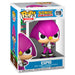 Vue rapprochée de la figurine Funko POP Espio Sonic The Hedgehog montrant les détails du design et la boîte