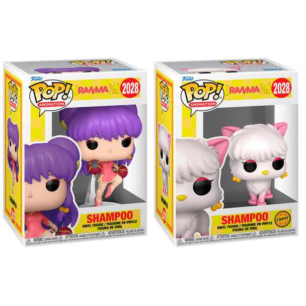 Figurine Funko POP Shampoo Ranma 1/2 vue avant avec détails colorés et boîte cadeau