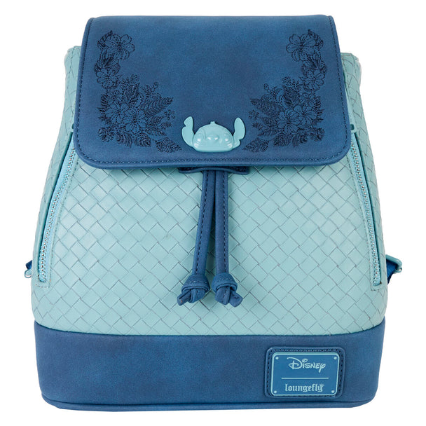 Vue avant du sac à dos Loungefly Disney Stitch avec son design coloré et détaillé