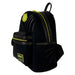 Profil latéral du sac à dos Loungefly avec fermeture éclair visible et texture du matériau haute qualité.