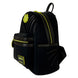 Profil latéral du sac à dos Loungefly avec fermeture éclair visible et texture du matériau haute qualité.