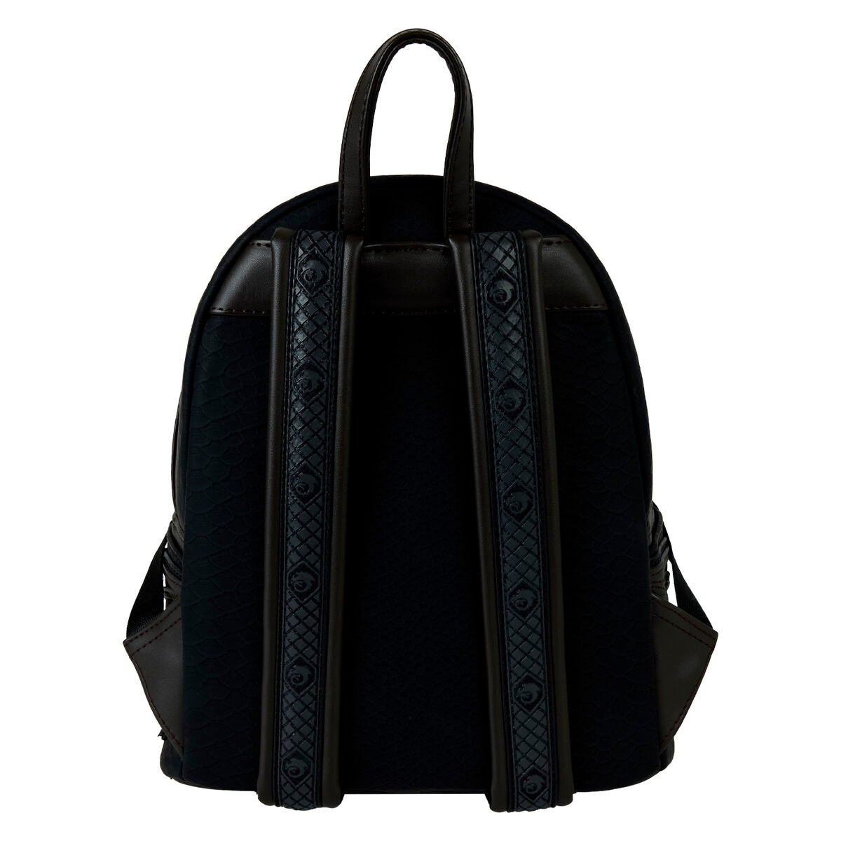 Vue arrière du sac à dos Loungefly How to Train Your Dragon avec bretelles réglables et rembourrage confortable.