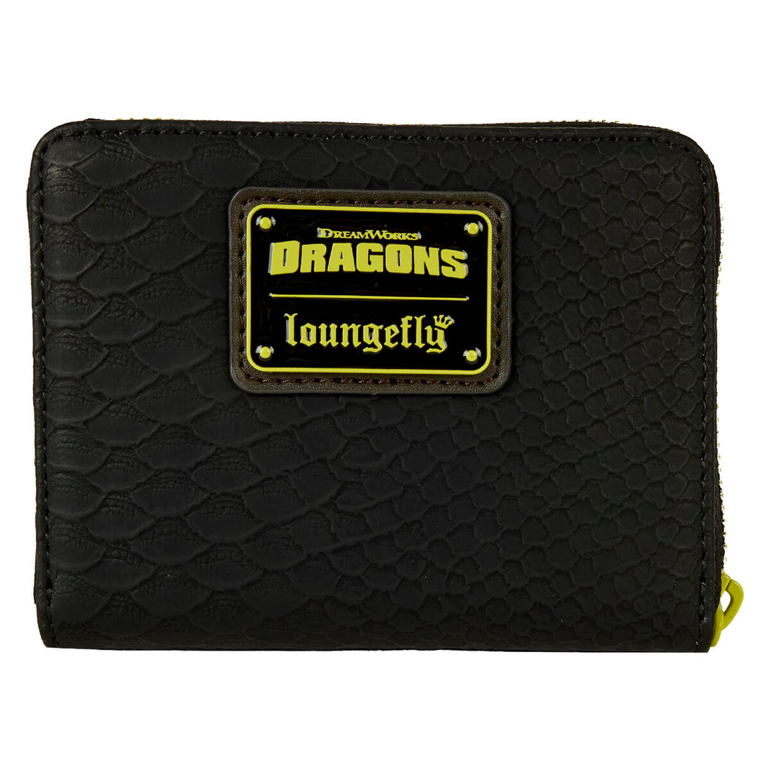 Détail du cuir synthétique et des coutures précises sur le portefeuille Loungefly How to Train Your Dragon