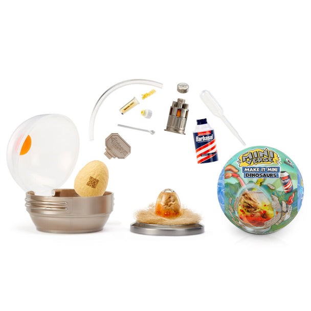 Capsule surprise Jurassic Park Miniverse avec dinosaure miniature visible