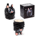 Profil latéral du mug chauve-souris montrant la texture en relief et la poignée