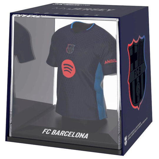 Mini t-shirt FC Barcelona de face en vinyle et plastique biodégradable, 9,5 cm de hauteur
