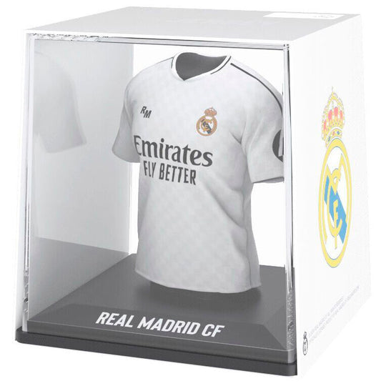 Figurine mini t-shirt Real Madrid BANBO TOYS vue de face avec détails du logo et couleurs officielles